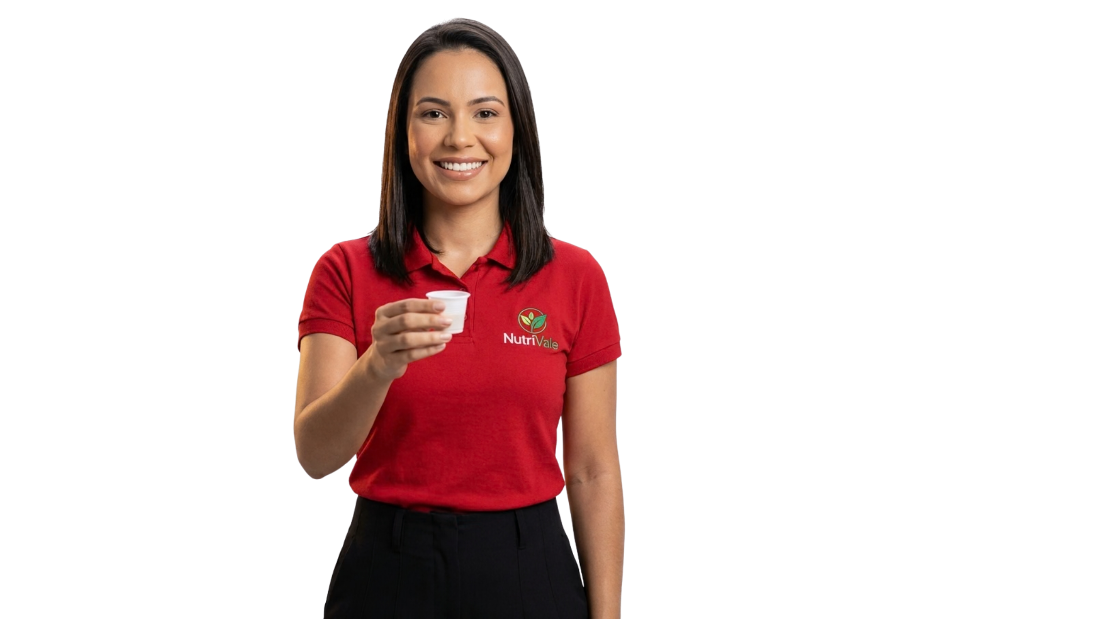 Promotora de eventos trabalhando